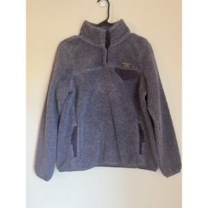 L.L.Bean Women's M Hi-Pile Sherpa Jacket Purple Full Zip Sherpa Teddy Coat